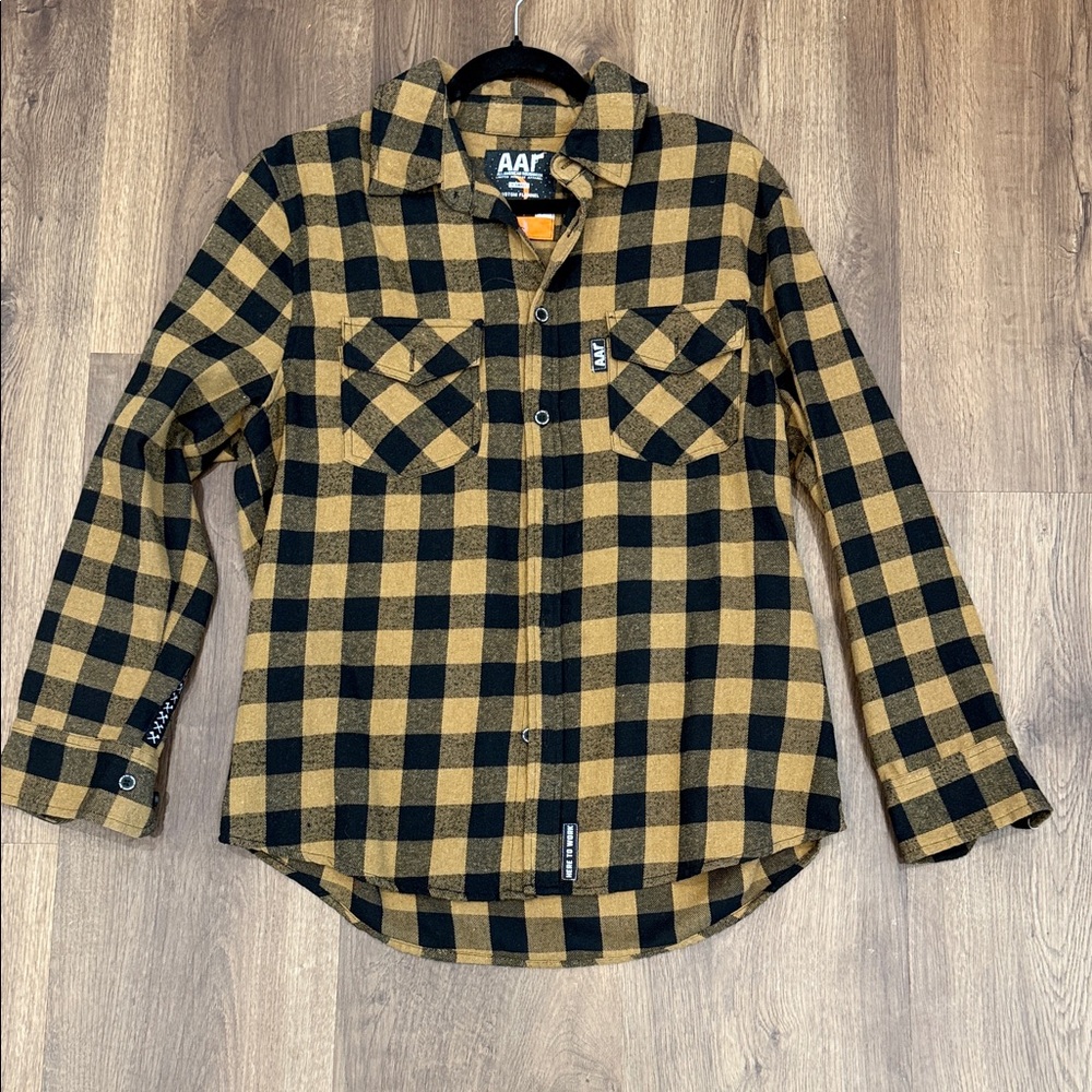 Yellow and Black Plaid Men's Casual Shirt